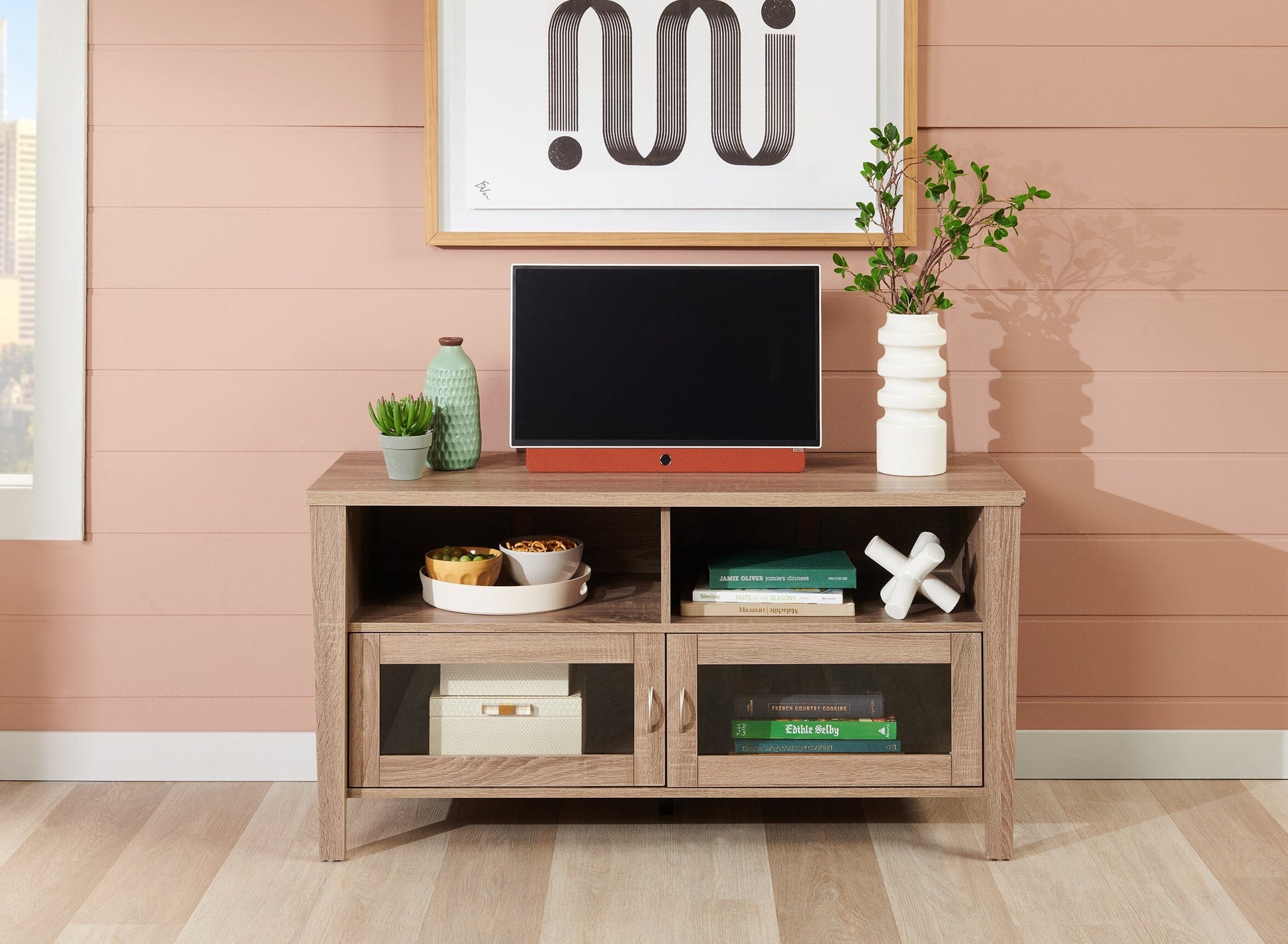 Bailey 47" TV Stand with Storage and Cable Management for TVs up to 55"- Grey|Meuble pour téléviseur Bailey de 47 po avec rangement et système de gestion des câbles pour téléviseurs jusqu’à 55 po - gris