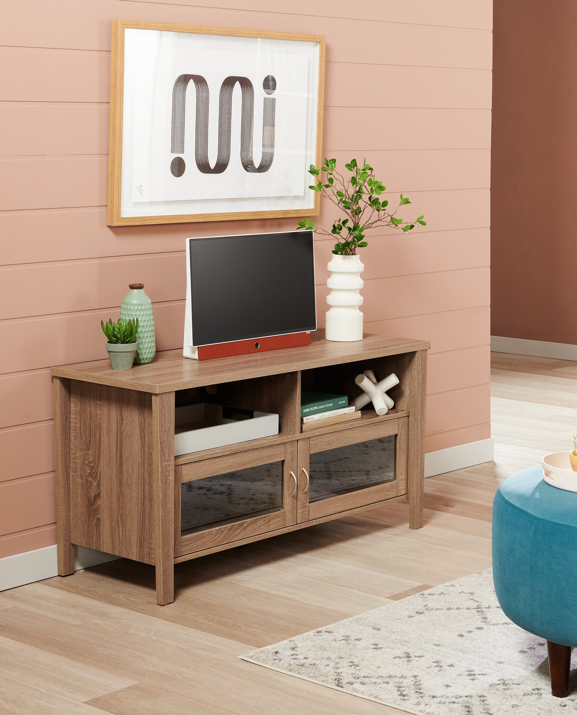 Bailey 47" TV Stand with Storage and Cable Management for TVs up to 55"- Grey|Meuble pour téléviseur Bailey de 47 po avec rangement et système de gestion des câbles pour téléviseurs jusqu’à 55 po - gris