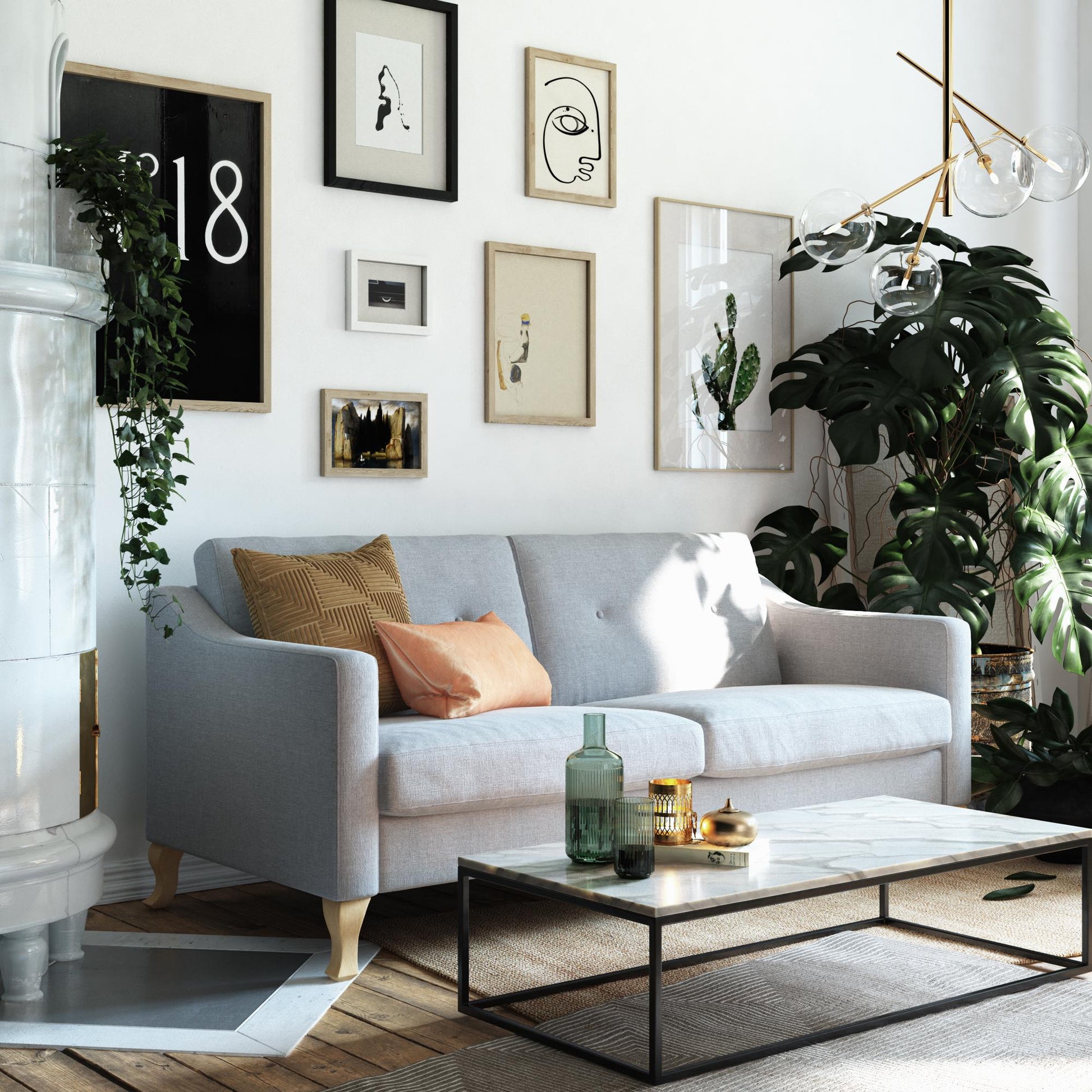 Mr. Kate Tess Linen Sofa - Light Grey|Sofa Tess de Mr. Kate en lin - gris clair