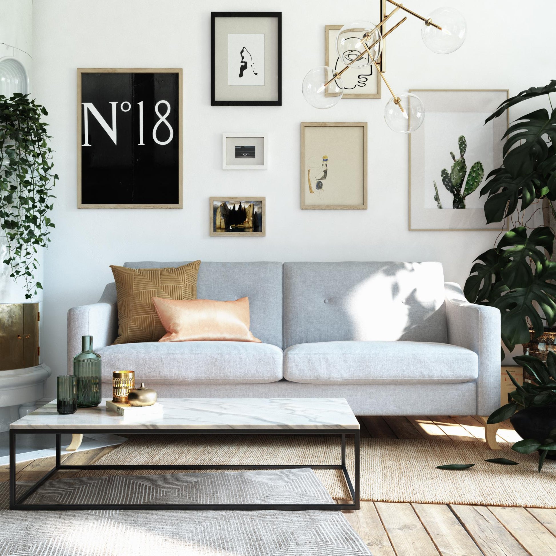 Mr. Kate Tess Linen Sofa - Light Grey|Sofa Tess de Mr. Kate en lin - gris clair