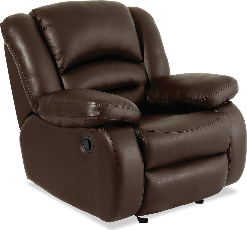Toreno 42" Genuine Leather Rocker Reclining Chair - Brown | Fauteuil berçant inclinable Toreno de 42 po en cuir véritable - brun