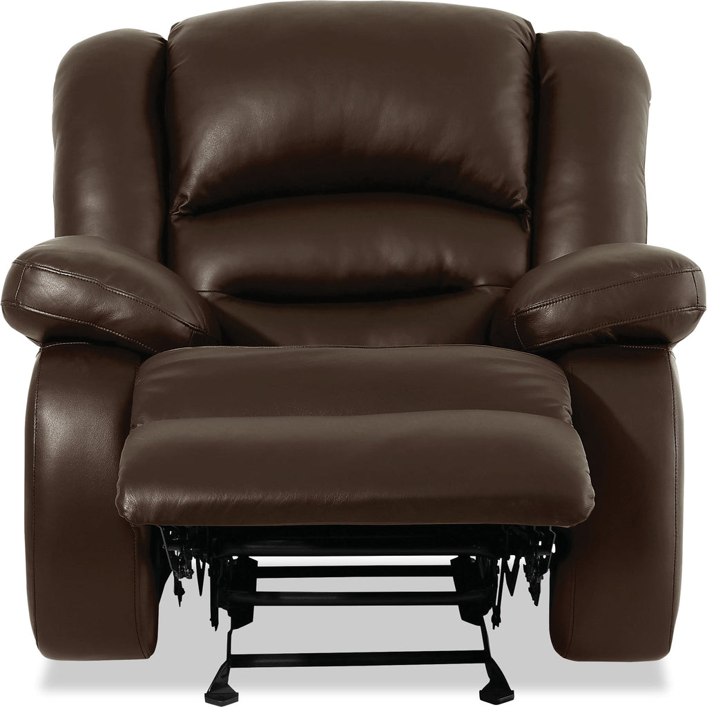 Toreno 42" Genuine Leather Rocker Reclining Chair - Brown | Fauteuil berçant inclinable Toreno de 42 po en cuir véritable - brun