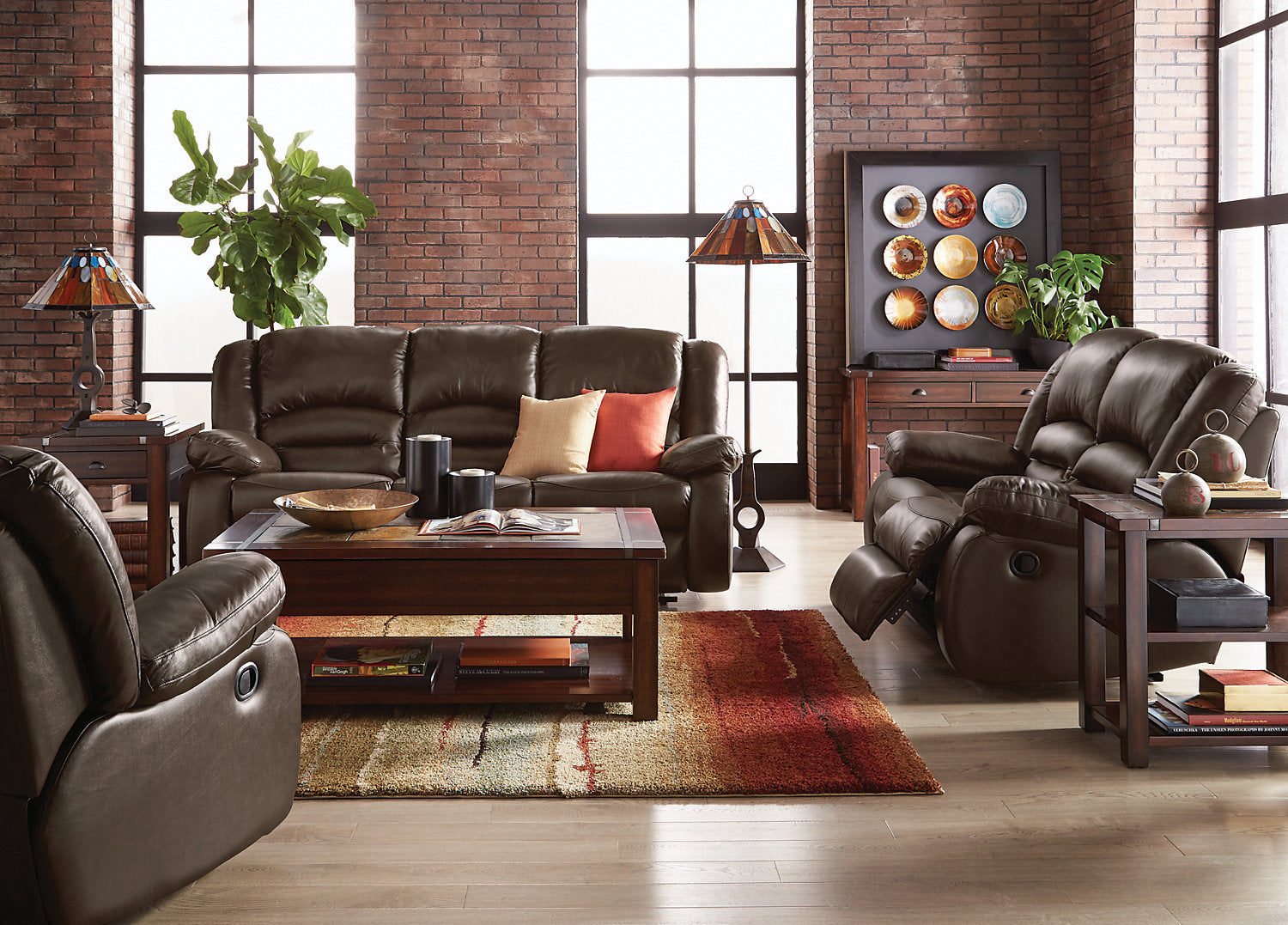 Toreno 42" Genuine Leather Rocker Reclining Chair - Brown | Fauteuil berçant inclinable Toreno de 42 po en cuir véritable - brun