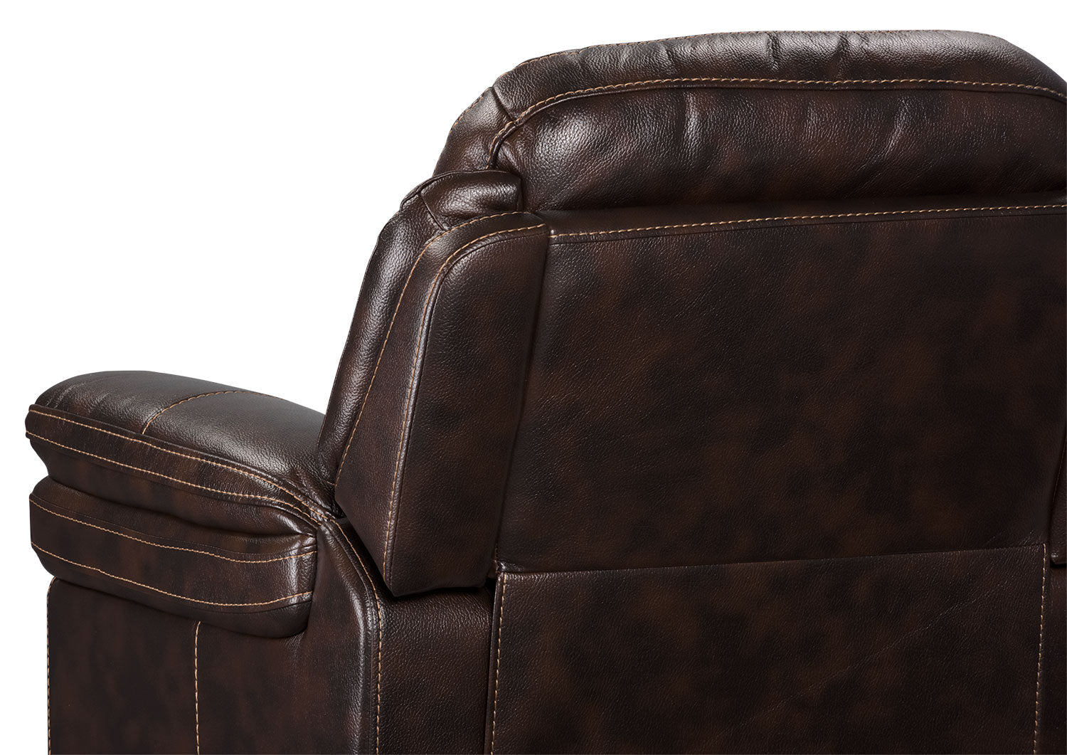 Leo 41" Leather-Look Fabric Power Reclining Chair - Walnut Brown | Fauteuil à inclinaison électrique Leo de 41 po en tissu d’apparence cuir - brun noyer