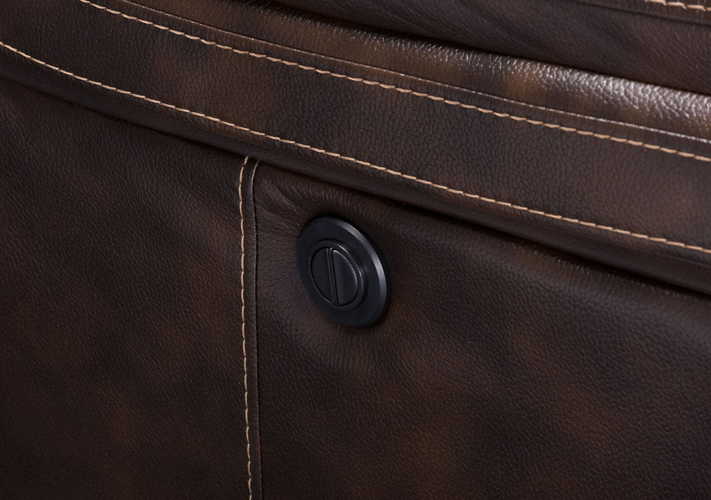 Leo 41" Leather-Look Fabric Power Reclining Chair - Walnut Brown | Fauteuil à inclinaison électrique Leo de 41 po en tissu d’apparence cuir - brun noyer