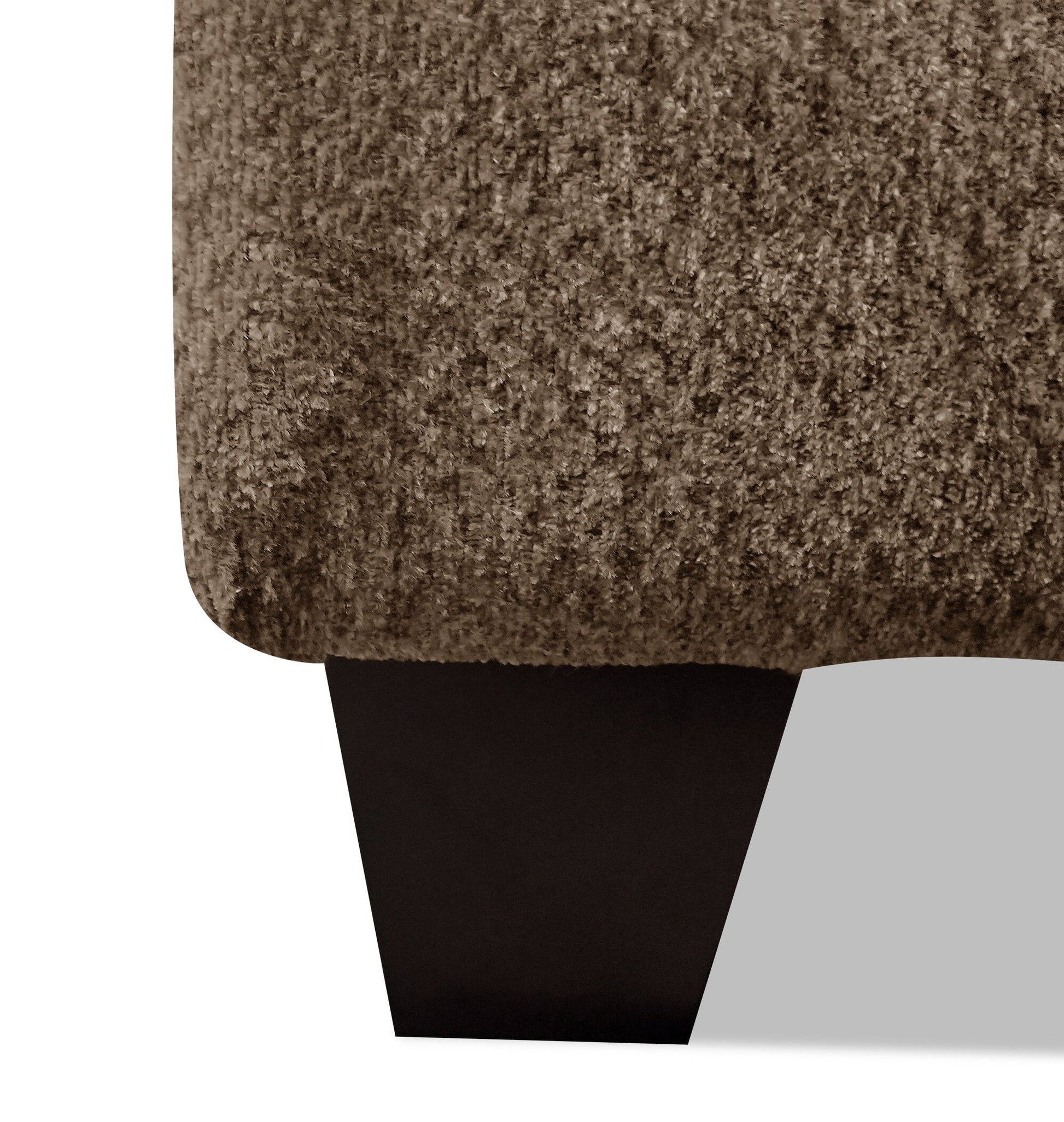 Made in Canada Febe 49" Chenille Fabric Chair with Flared Arms and Wood Legs - Brown | Fauteuil Febe de 49 po fabriqué au Canada en tissu de chenille avec accoudoirs évasés et pattes en bois - brun