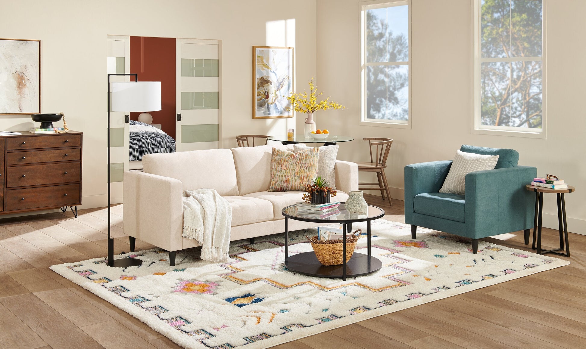 Metro 78" Fabric Sofa with Tufted Seat Cushions and Reversible Back Cushions - Neutral | Sofa Metro de 78 po en tissu avec coussins de siège capitonnés et coussins de dossier réversibles - neutre