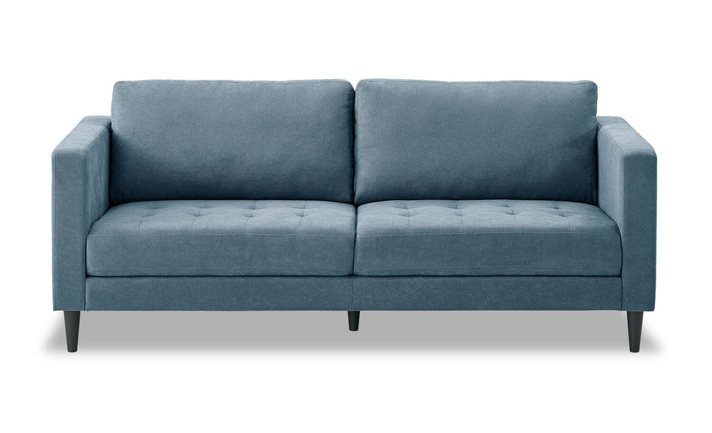 Metro 78" Fabric Sofa with Tufted Seat Cushions and Reversible Back Cushions - Denim Blue | Sofa Metro de 78 po en tissu avec coussins de siège capitonnés et coussins de dossier réversibles - bleu denim