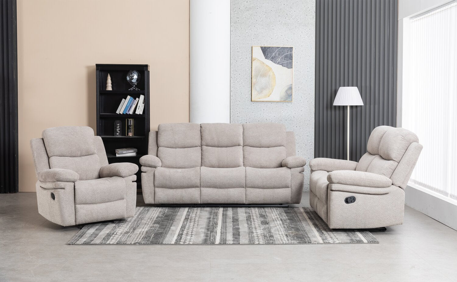 Bennett 37.01" Chenille Fabric Glider Reclining Chair - Lisco Dove Grey | Fauteuil coulissant inclinable Bennett de 37,01 po en tissu de chenille - gris tourterelle lisco