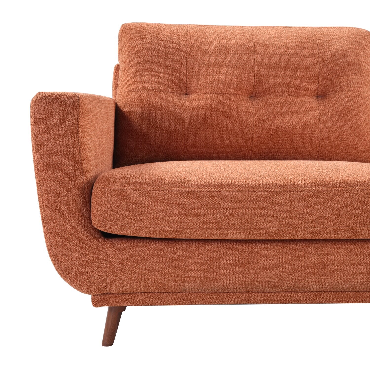 Cosmo 80" Fabric Sofa with Tufted Back Cushions - Orange | Sofa Cosmo de 80 po en tissu avec coussins de dossier capitonnés - orangé