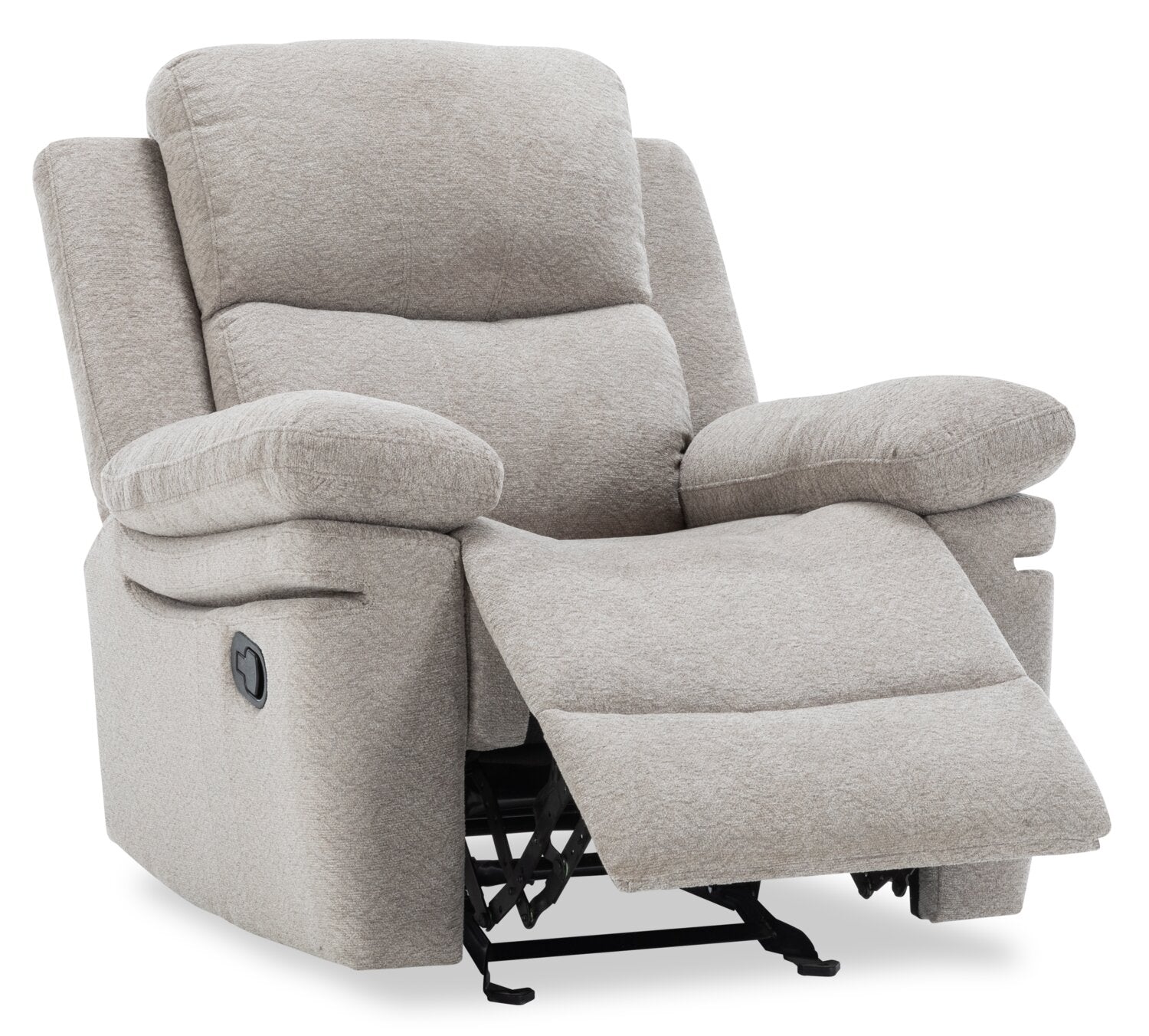 Bennett 37.01" Chenille Fabric Glider Reclining Chair - Lisco Dove Grey | Fauteuil coulissant inclinable Bennett de 37,01 po en tissu de chenille - gris tourterelle lisco
