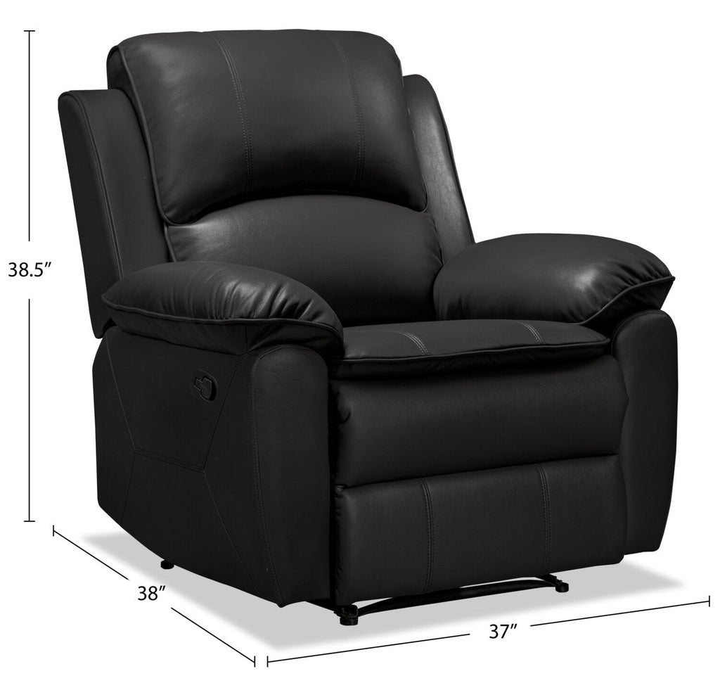 Chandler 37" Leather-Look Fabric Reclining Chair - Grey | Fauteuil inclinable Chandler de 37 po en tissu d’apparence cuir - gris