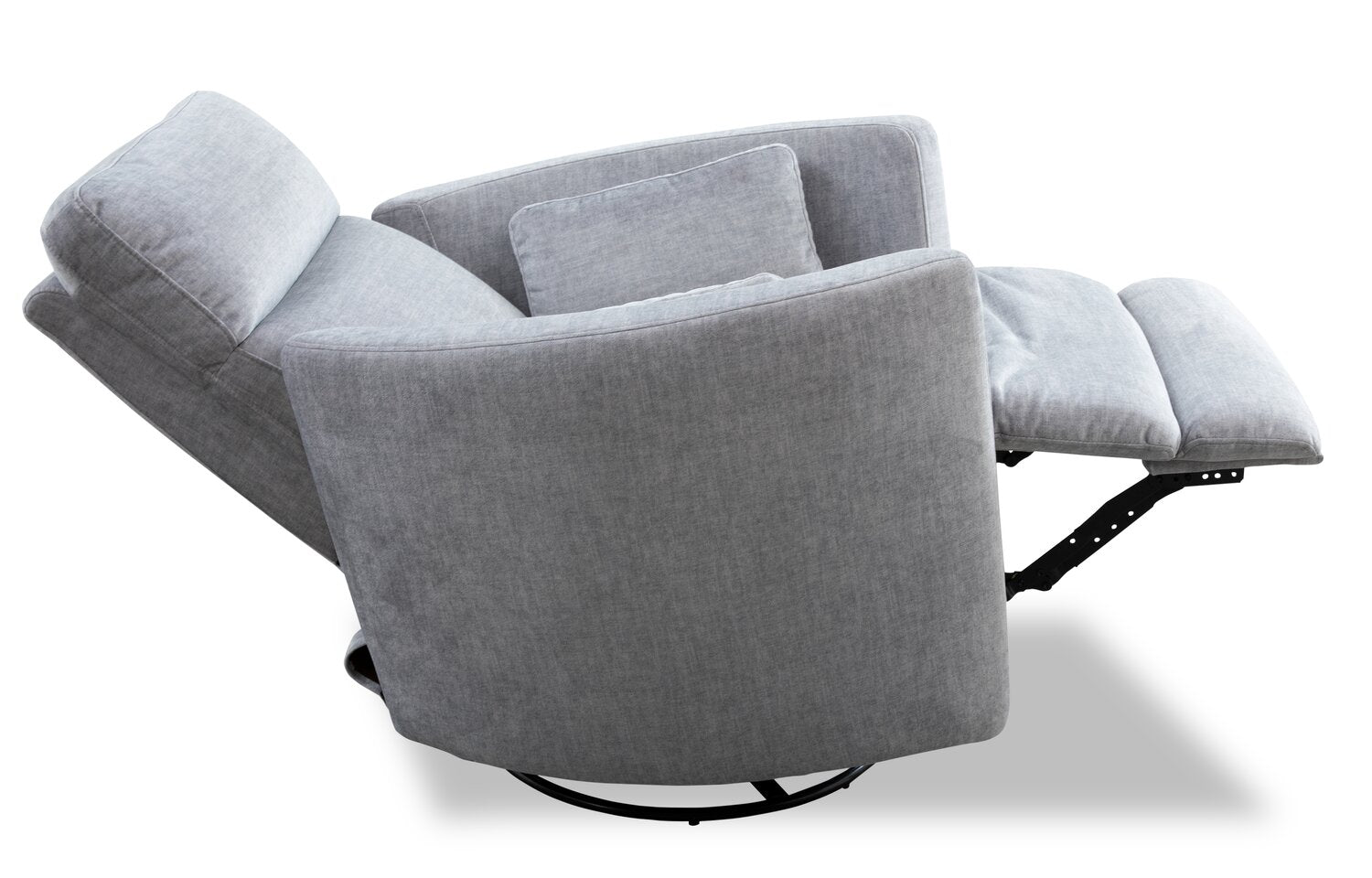 Ember 36" Fabric Swivel Power Reclining Chair - Silver Cotton | Fauteuil pivotant à inclinaison électrique Ember de 36 po en tissu - coton argenté
