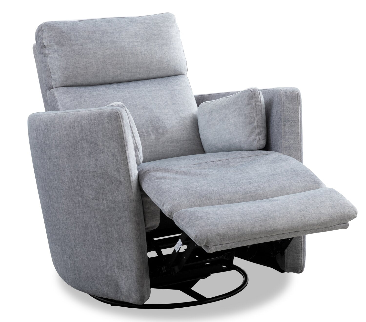 Ember 36" Fabric Swivel Power Reclining Chair - Silver Cotton | Fauteuil pivotant à inclinaison électrique Ember de 36 po en tissu - coton argenté