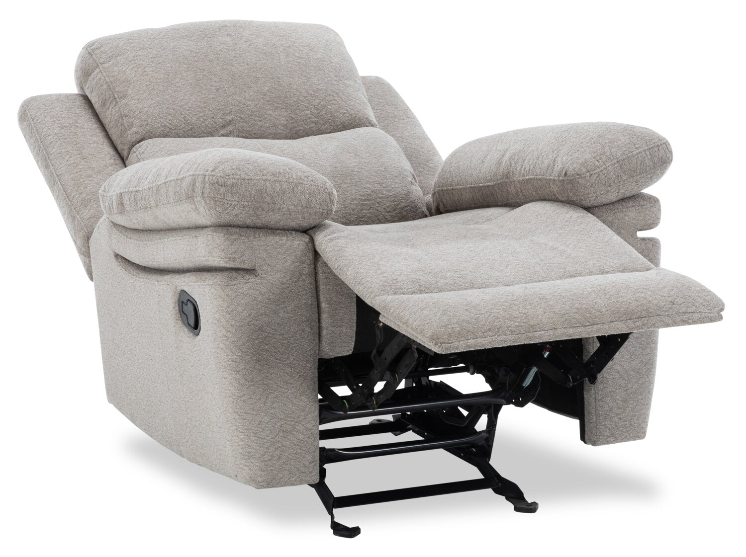 Bennett 37.01" Chenille Fabric Glider Reclining Chair - Lisco Dove Grey | Fauteuil coulissant inclinable Bennett de 37,01 po en tissu de chenille - gris tourterelle lisco