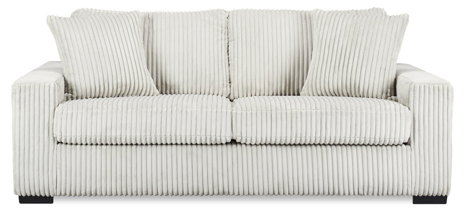 Willow 87" Light Grey Fabric Sofa with Track Arms and Reversible Seat and Back Cushions | Sofa Willow de 87 po en tissu gris clair avec accoudoirs rectilignes et coussins de siège et de dossier réversibles | WILLGYSF