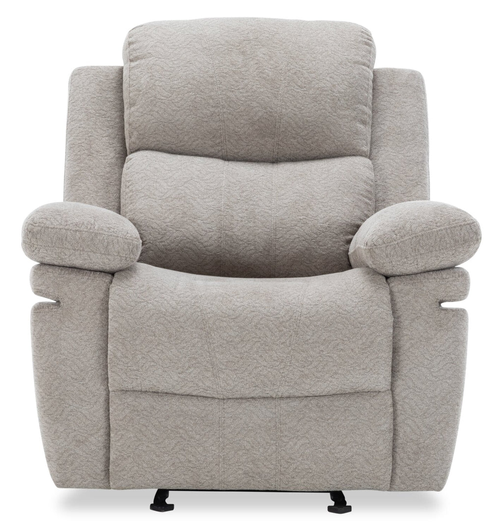 Bennett 37.01" Chenille Fabric Glider Reclining Chair - Lisco Dove Grey | Fauteuil coulissant inclinable Bennett de 37,01 po en tissu de chenille - gris tourterelle lisco