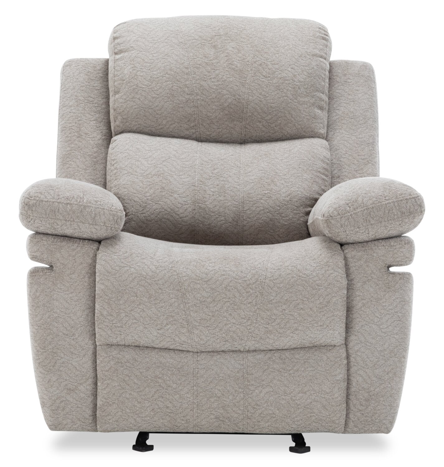 Bennett 37.01" Chenille Fabric Glider Reclining Chair - Lisco Dove Grey | Fauteuil coulissant inclinable Bennett de 37,01 po en tissu de chenille - gris tourterelle lisco