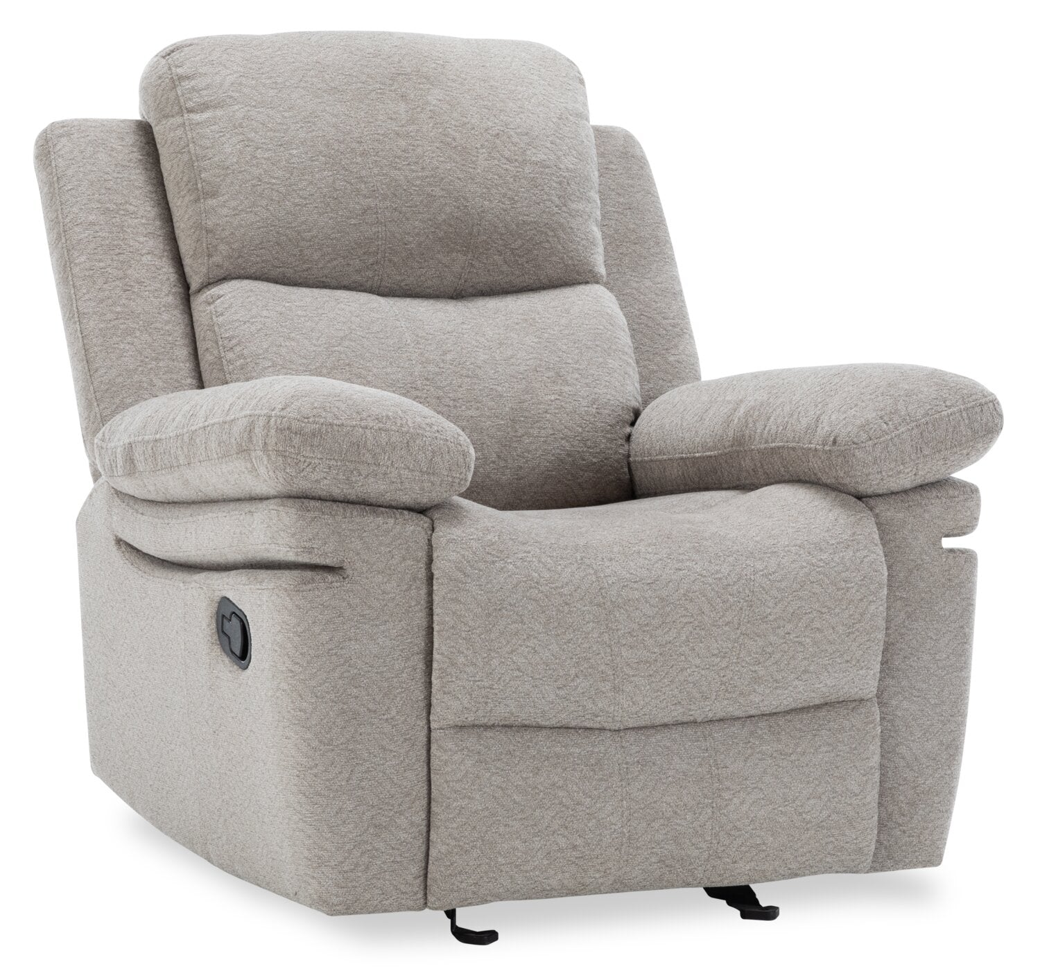 Bennett 37.01" Chenille Fabric Glider Reclining Chair - Lisco Dove Grey | Fauteuil coulissant inclinable Bennett de 37,01 po en tissu de chenille - gris tourterelle lisco