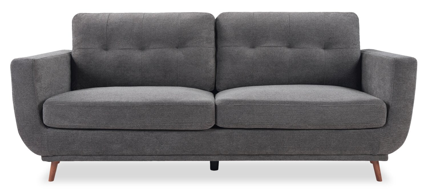 Cosmo 80" Fabric Sofa with Tufted Back Cushions - Charcoal | Sofa Cosmo de 80 po en tissu avec coussins de dossier capitonnés - anthracite