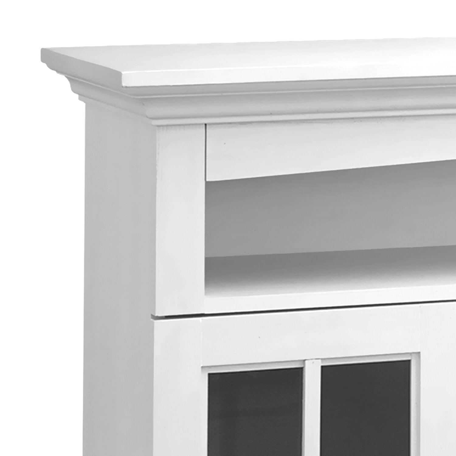 Huntley 59" Electric Fireplace TV Stand with Storage and Cable Management for TVs up to 65"- White|Meuble pour téléviseur Huntley de 59 po avec foyer électrique, rangement et système de gestion des câbles pour téléviseurs jusqu’à 65 po - blanc
