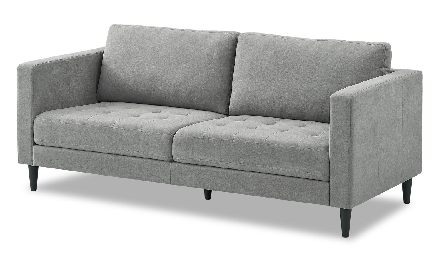 Metro 78" Fabric Sofa with Tufted Seat Cushions and Reversible Back Cushions - Grey | Sofa Metro de 78 po en tissu avec coussins de siège capitonnés et coussins de dossier réversibles - gris