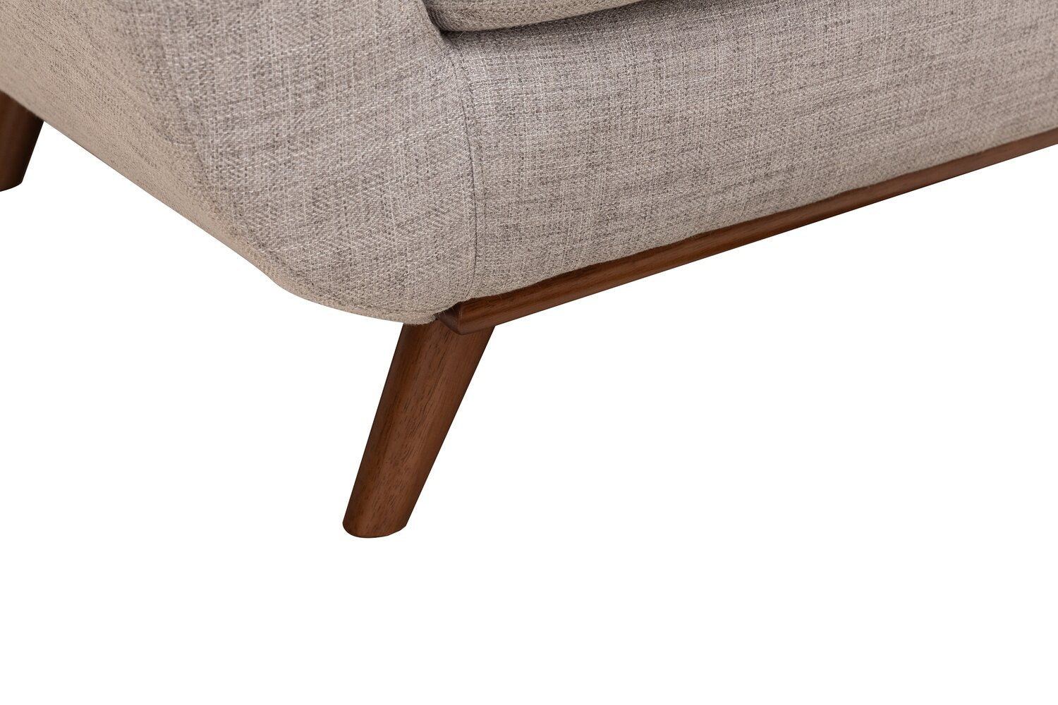 Kort & Co. Freeman 37" Linen-Look Fabric Chair with Wood Legs and Tufted Back Cushion - Dove White | Fauteuil Freeman Kort & Co. de 37 po en tissu d’apparence lin avec pattes en bois et coussin de dossier capitonné - blanc colombe