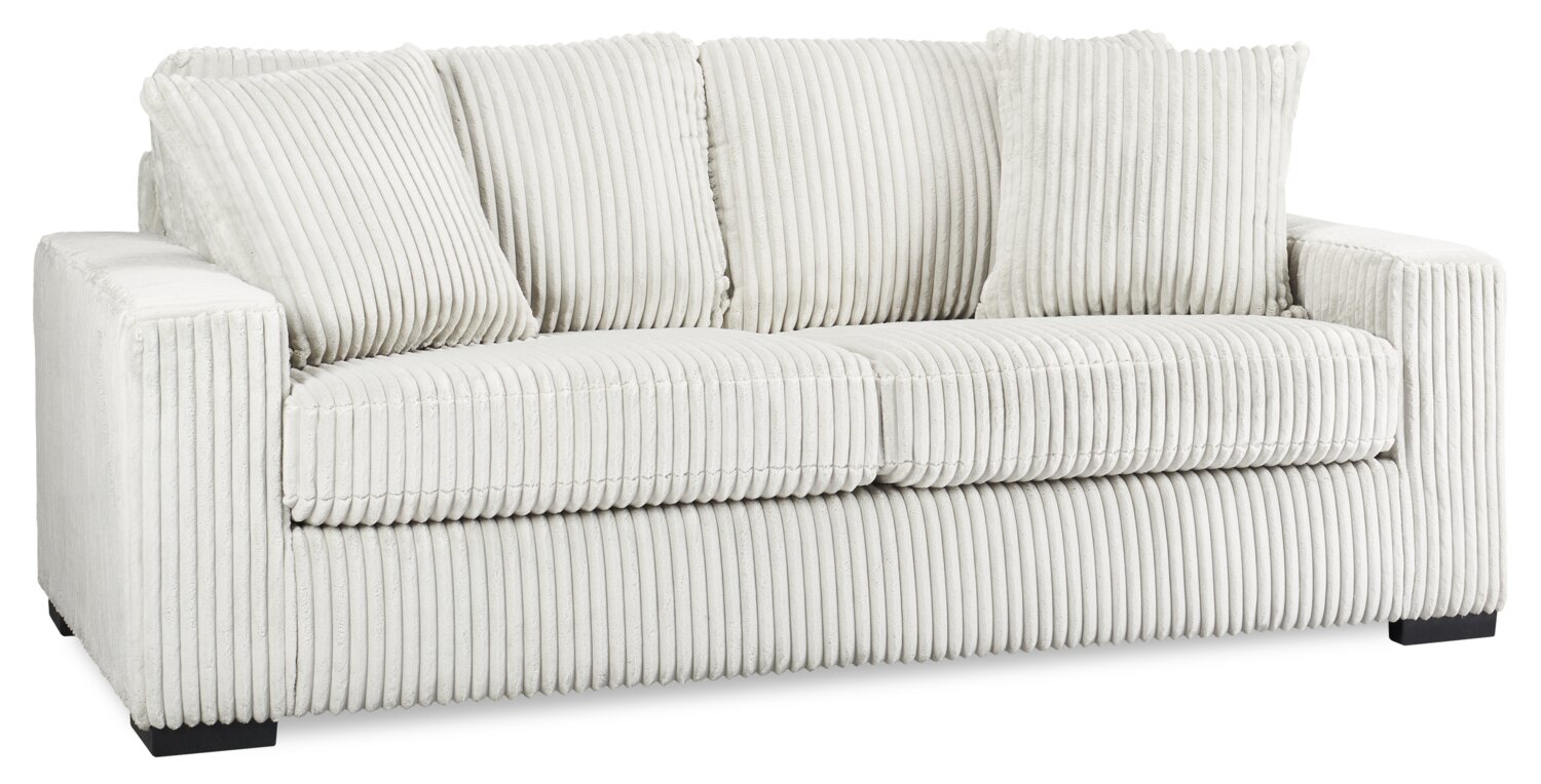 Willow 87" Light Grey Fabric Sofa with Track Arms and Reversible Seat and Back Cushions | Sofa Willow de 87 po en tissu gris clair avec accoudoirs rectilignes et coussins de siège et de dossier réversibles | WILLGYSF