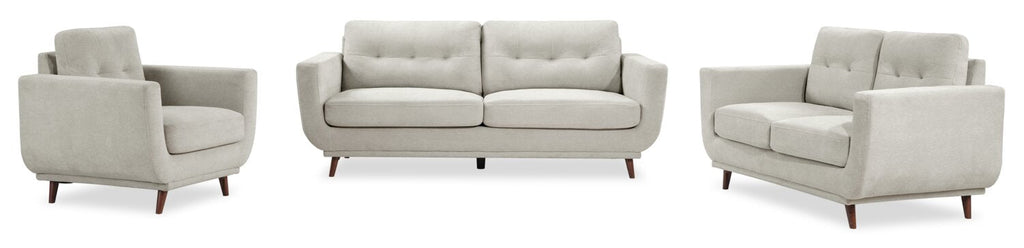 Cosmo 80" Fabric Sofa with Tufted Back Cushions - Grey | Sofa Cosmo de 80 po en tissu avec coussins de dossier capitonnés - gris