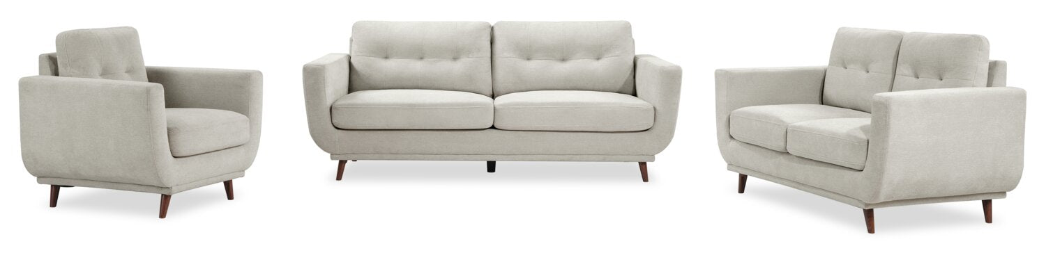 Cosmo 80" Fabric Sofa with Tufted Back Cushions - Grey | Sofa Cosmo de 80 po en tissu avec coussins de dossier capitonnés - gris