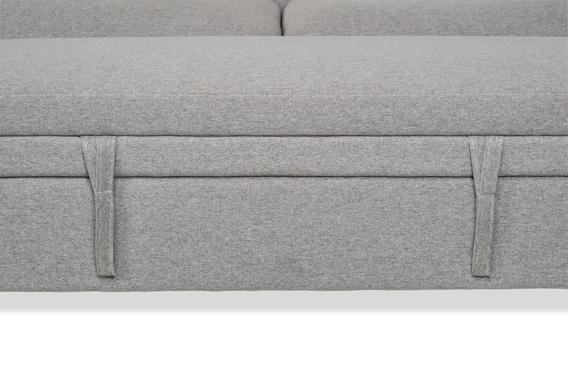 Wilson 77.5" Linen-Look Fabric Sleeper Sofa with Drop-Down Back Cushions and Metal Legs - Solis Grey  | Sofa-lit Wilson de 77,5 po en tissu d’apparence lin avec coussins de dossier rabattables et pattes en métal - gris Solis