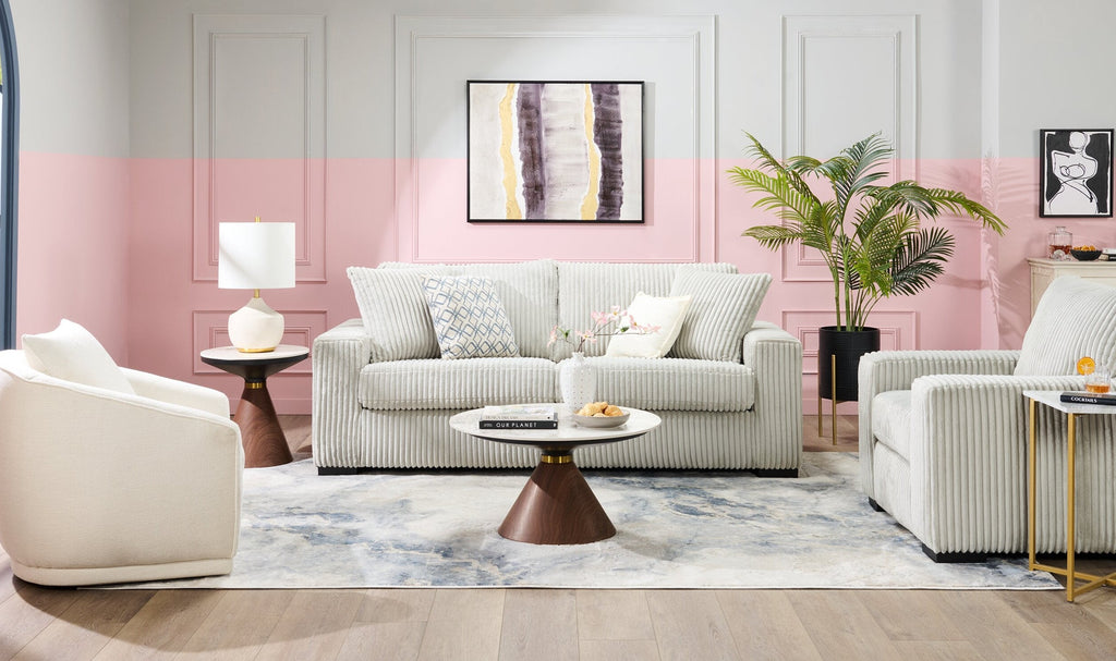Willow 87" Light Grey Fabric Sofa with Track Arms and Reversible Seat and Back Cushions | Sofa Willow de 87 po en tissu gris clair avec accoudoirs rectilignes et coussins de siège et de dossier réversibles | WILLGYSF