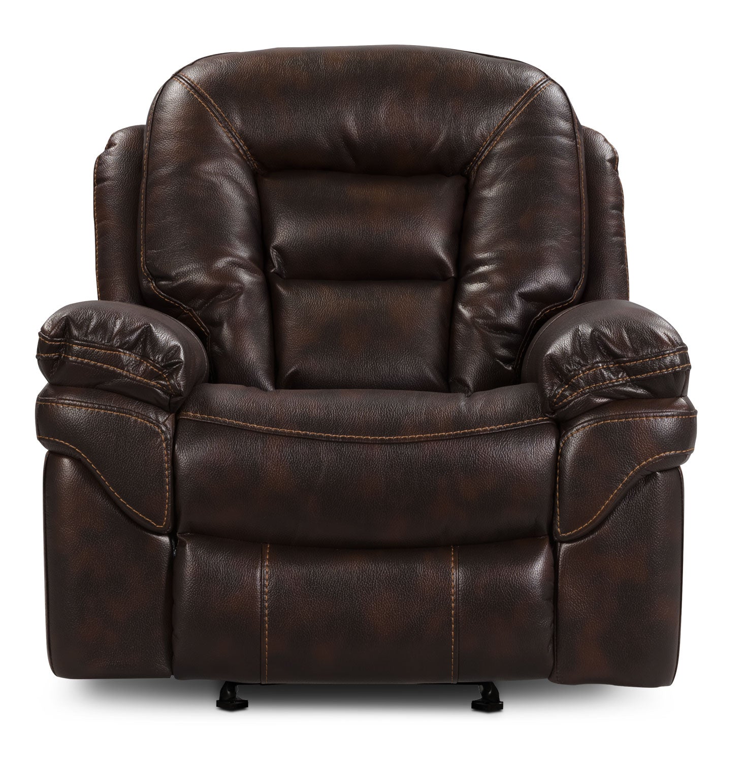 Leo 41" Leather-Look Fabric Power Reclining Chair - Walnut Brown | Fauteuil à inclinaison électrique Leo de 41 po en tissu d’apparence cuir - brun noyer